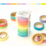 10 Rolls Chic Washi Tape Colorful Rainbow Design Removable Decorative Tape For Diy Stationery Wrapping Photo Album