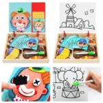 Magnetic Facial Features Magnetic Jigsaw Puzzle Changing Wooden Children’s Toys Learning Toy For Children