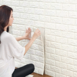 3d Wall Stickers Faux Brick White Brick | Bedroom Home Decor Waterproof Self Adhesive Living Room Wallpaper For Wall | Sofa Background Wall Decor 27 Inch Width 30 Inch Height