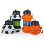 Collapsible Kid’s Water Bottle With Basketball Design – Leak-proof, Bpa-free, Food Grade Silicone
