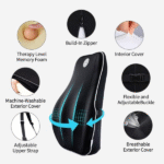 Memory Foam Back Pain Relief Lumbar Support Car Cushion Pillow Of Chair Sofa Seat Back